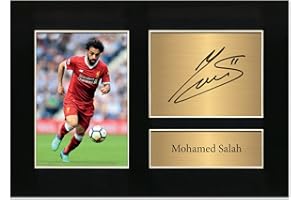 Zulu Image Mohamed Mo Salah Liverpool FC Signed Gift A4 Printed Autograph Photo Reproduction Print Picture Display No93, Black