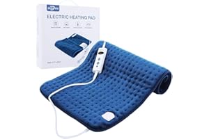 DISUPPO Coussin Chauffant 45×85cm, Couverture Chauffante avec 10 Niveaux de Chauffage, 90 Minutes Arrêt Automatique, Tapis Chauffant pour Cervicales Épaules Abdomen