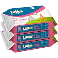 Little's Soft Cleansing Baby Wipes with Aloe Vera, Jojoba Oil and Vitamin E (80 wipes) pack of 3