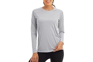 KEFITEVD Hauts Décontractés à Manches Longues pour Femmes Chemises Légères T-Shirts de Randonnée en Plein Air