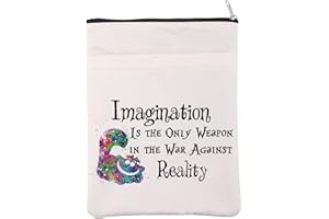 BAUNA Copertina per libro del film ispirata ad Alice, per amanti dello Cheshire, con citazione di gatto pazzo, regalo per fan delle fiabe (Imagination BM)