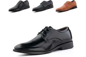 Hitmars Oxfords Homme Chaussure Ville Derby Brogues Mariage Dressing Chaussures Cuir Vernis Lacets Classique Soirée Costume Habillées Noir Marron 39-47