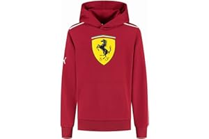 PUMA Scuderia Ferrari F1 Sudadera con Capucha para Niños con Gran Escudo Scudetto