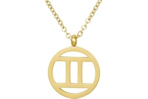 Morella Collar Acero Inoxidable Oro con Colgante Signo del Zodiaco en Bolsa de Terciopelo