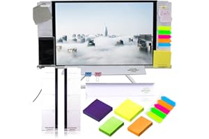 DAILY TREASURES DailyTreasures Acryl-Nachrichten-Notizhalter, 7-teiliges Set, enthält 2 Computermonitore Seitenteile, 1 Nachrichten-Memo-Pad-Regal + 4 Haftnotizen für Büro-Schreibtisch-Organizer-Handyhalter