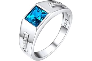 Bestyle S925 Sterling Silver CZ Couple Rings Love Engagement Promise Wedding Band for Men Women, Sparkling Full Cubic Zirconia Simulated Solitaire Diamond Ring