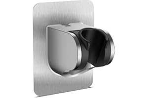 DIGIROOT Duschkopfhalterung Ersatz, verstellbare 3-Winkel-Duschhalterung, stark haftende Universal ABS Duschhalterung Wandhalterung verchromt kein Bohren für Home Hotel Badezimmer