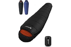 Forceatt Saco de Dormir -7°C~20°C 4 Estaciones(210x80CM/1.8KG~2.4KG) Saco de Dormir Compacto para Adultos, Saco de Dormir Invierno a Prueba de Agua y Desgarros,Lgrande para Camping y Senderismo.