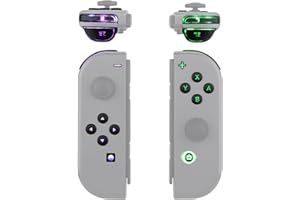 eXtremeRate Multicolore Tasti Luminosi DFS LED Kit per Nintendo Switch Joycon,Pulsanti Direzionali ABXY Trigger Ricambio per NS Switch OLED Joystick Controller(Senza Joycon)-Nero
