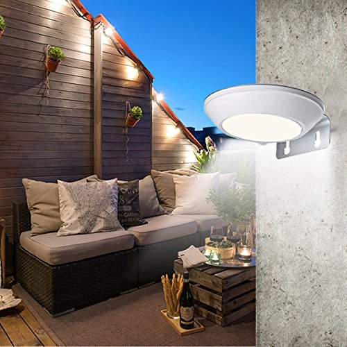 Simfonio Solarlicht 360° Radar Bewegungsmelde Nachtlicht Outdoor Wasserdicht Wandleuchte mit Weitwinkel Design 16 LED weiße Beleuchtung für Türe,Flur,Wege,Terrassen, Patio, Zaun, Gärtengn 16 LED weiße Beleuchtung für Türe,Flur,Wege,Terrassen, Patio, Zaun, Gärten - 6