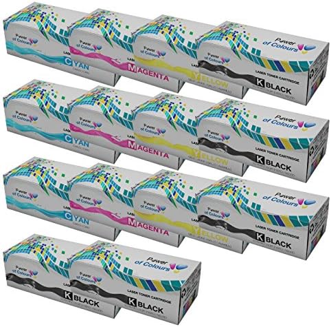 Power of Colours 14 Compatible Toner Cartridges for OKI 44973535301dn C321 C321dn MC332dn MC342dn MC342dnw MC342w (2200 Pages Black, 1500 Pages Cyan/Magenta/Yellow at 5% Coverage) --- 100% Quality Guarantee