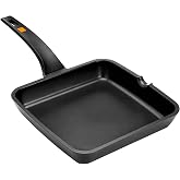 BRA Efficient | Grill 11 Inch Smooth Cast Aluminum | Non-stick, suitable for all hob types including induction, PFOA free, bl