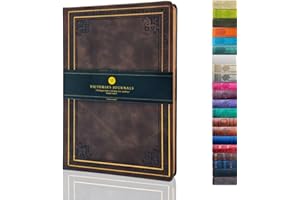 VICTORIA'S JOURNALS Leatherette Vintage Journal Hard Cover Lined Notebook Old Looking Travel Diary, A5 Size 5.7'' x 8.1''