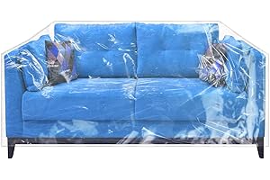 Wokire Plastic Loveseat Cover, 84" W x 40" D x 36" RH x 18" FH, Pet Scratch Proof, Waterproof, Dustproof, Easy to Clean, Clear