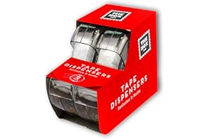 TECH ISLAND Clear Adhesive Tape Roll with Dispenser 2pk Multipurpose Tape Refillable Sticky Tape Dispenser for Home and Office