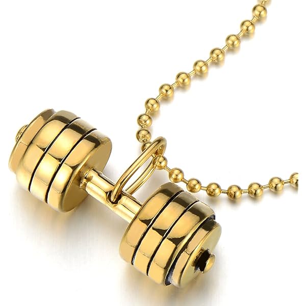 Collana Uomo Con Ciondolo Bilanciere - Catena Acciaio Inossidabile 75cm | Regalo Perfetto - Foto 6