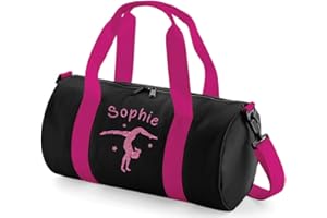 Absolutely Top Girls Personalised Gymnastics Handstand Glitter Barrel Bag