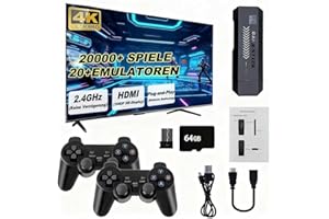 GZIZTX M8 Retro Spielkonsolengriff, mit 2 drahtlosen Spielcontrollern, über 20.000 Spiele, perfekte Spielgeschenke für Jungen und Erwachsene