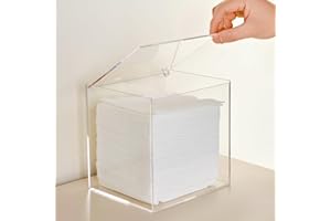 MoyRetty Acrylic Disposable Face Towel Holder, Clean Skin Club Face Towels Holder Container, Clear Box Compatible with Facial Towel XL, Clear Bathroom Organization