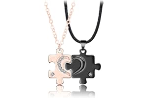 VGWON Collana Puzzle Anima Gemella, Regalo Romantico per Coppia Lui Lei Fidanzato Fidanzata, 2 Collane di Amore Corrispondenti, Regalo per San Valentino, Anniversario e Natale