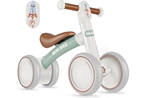 BELEEV Toddler Balance Bike for 1-2 Year Old, Baby First Starter Bike for Kids Girls Boys 10-24 Month, Lightweight Walker Bike with No Pedal, 4 Silence Wheels, 135° Safe Limited Steer, Soft Wide Seat