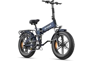 ENGWE Bicicletta Elettrica Pieghevole| 768Wh 16AH Durata 110KM| 20"×4.0" Fat Tire|Sensore di Coppia| Sospensione Completa| 8 Velocità| ENGINE Pro 2.0