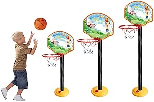 Sobebear Basketball Hoop Stand With Adjustable Height, Portable Mini Indoor Basketball Goal Toy With Ball Pump For Boys & Girls, Outdoor & Indoor Sports Game- Above 3 Years