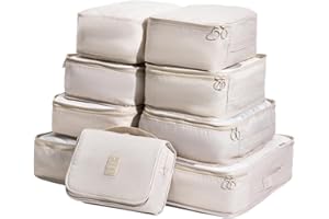 OrgaWise Organizer do pakowania, kostka, 9 szt., przegroda do pakowania, organizer, torba do przechowywania bagażu podróżnego, separator bagażu, akcesoria do pakowania podróżnego