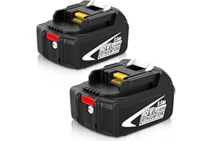 【2pièces 】 Ibanti 5.5Ah BL1860B Remplacement pour Makita 18V Batterie indicateur LED BL1850 BL1860 BL1850B BL1840B BL1840 BL1830B 194205-3 194309-1 194204-5 196399-0 Outils électriques sans Fil