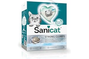 Sanicat - Arena para gatos ultraglomerante con aroma a talco | | Aglomerados instatáneos y compactos | Neutraliza olores y No genera polvo | 6 L de capacidad