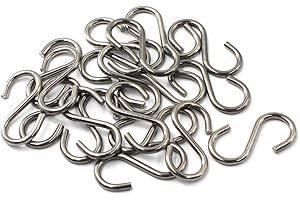 FLOMORE Lot de 30 crochets M3 en forme de S en acier inoxydable 304 pour suspendre manteaux, serviettes, plantes