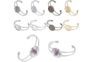 PH PANDAHALL PandaHall Elite - Lot de 3pcs Breloques Bracelet en Laiton Accessoires pour la Fabrication de Bracelet Manchette en Laiton avec Fleur en Filigrane, 3 Couleurs, 63x6~13mm