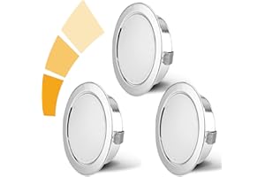 ‎KYOTECH KYOTECH LED Möbeleinbauleuchte Dimmbar 230V 4W 4000K Neutralweiß G4 LED 300LM Leuchtmittel Möbel Einbaustrahler, Bohrloch 55-58mm und 20mm Flache, Edelstahl gebürstet chrom-3er Set