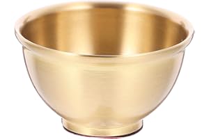 Cabilock Brass Copper Bowl 1.77 Inch Ritual Offering Bowl for Home and Temple Use Polished Edges Brass Vessel for Holy Water Food and Decorative Religious Decor