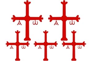 CUAC REVOLUTION 5 x CRUZ VICTORIA ASTURIAS VINILO PEGATINA ADHESIVO COCHE MOTO ASTURIANA DECAL (Rojo Claro)