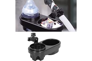 Wotendy Baby Stroller Snack Tray with Cup Holder, Universal Stroller Snack Tray with Removable Non-Slip Grip Clip Fits Most Types of Strollers with Armrests