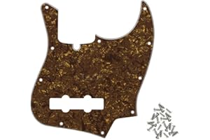 ROZILO Gold Pearl Jazz Bass Pickguard 10 Hole Guitar Pickguard for 4 String Fender Jazz Bass Modern Style