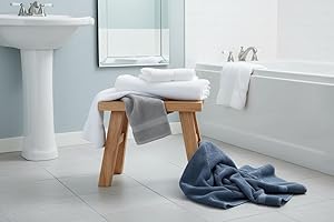 ‎LS-LEBENSTIL LS-LebenStil Vintage Teak Holz Fuß-Hocker Braun 32cm - Massiv - Tritthocker Schemel Fußbank Bänkchen Fußschemel Sitzhocker Badhocker Blumenhocker Pflanzenhocker Rustikal Beistellhocker