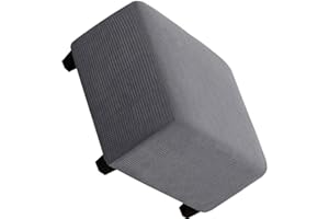 AQIGR Copri Pouf Quadrato 50x50/60x60/80x80 Copertura Ottomana Quadrata, Copripouf in Jacquard, Copripouf con Fondo Elastico, Traspirante e Morbido Elastico per Sgabello Protettivo