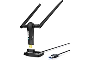 BrosTrend USB WiFi Dongle 1200Mbps Long Range, USB WiFi Adapter for PC Desktop Laptop Windows 11/10/8.1/8/7, Dual Band 5GHz/867Mbps + 2.4G/300Mbps, 2X 5dBi PC Wi-Fi Antennas, Wireless Adapter USB3.0