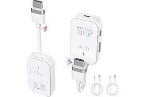 camgeet 4K Trasmettitore e ricevitore HDMI wireless 4k a 30 Hz, kit extender wireless 98FT/30M, adattatore display da HDMI a HDMI per trasferire video//audio da laptop/PC/fotocamere a TV/proiettori