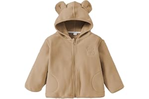 LUVCES Bebé Niña Chaqueta Polar Para Abrigo con Capucha Cremallera Ropa de Invierno Cálida Para Infantil Niñas y Niños Ropa