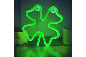 YATOSEEN Trébol de la Suerte Luces de Neón, USB o 3 Pilas AA, Señales Luminosas, Luz LED, Decoración de Pared para Dormitorio, Habitación, Decoración de Pared, Bar, Fiesta, Navidad, Cumpleaños