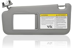 CRAZYPARTS Visera Solar del Lado Izquierdo del Conductor Compatible con Toyota RAV4 2006 2007 2008 2009 2010 2011 2012 2013 con luz de Repuesto 74320-42501-B2 Gris