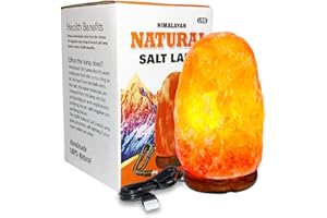 PAK SALT MINES Himalayan Mini USB Salt Lamp Pink Rock Crystal Light | 100% Authentic Quality Natural Hand Crafted from foothills of Himalayas Comes with Complete Fitting Wooden Base (Mini USB Salt Lamp)