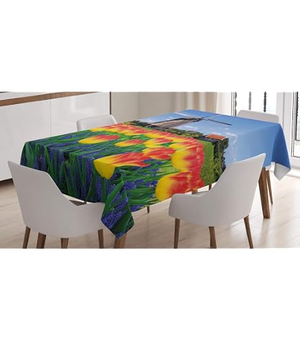 Tovaglia Rettangolare ABAKUHAUS 140x200 Cm – Motivo Fiori E Farfalle, Viola E Bianco, Impermeabile E Antimacchia