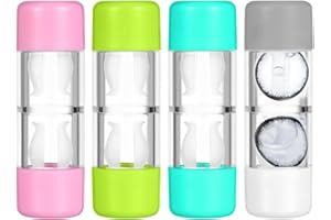 Yewseas 4 PCS Kontaktlinsenbehälter-Reiseset für Harte Linsen, Tragbarer Linsenbehälter mit Reinigungsbehälter für Zuhause und Unterwegs, Kompakte Aufbewahrung in Rosa, Weiß, Blau und Grün