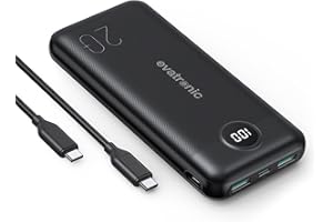 EVATRONIC Powerbank 20000mAh, 20W 3 Port USB C Power Delivery Tragbares Ladegerät mit PD3.0 + QC3.0 Schnelllalden, USB C EIN-/Ausgang Externer Akku Handy-Ladegerät mit LCD-Display für Galaxy und iPhone 15