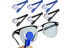 AFCJLTO Kit de limpieza ocular y de gafas - 6 piezas con cepillo de microfibra portátil en azul y negro, Limpieza fácil, segura y eficaz para tus lentes y vidrios,