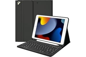 TQQ Custodia Tastiera per iPad (9a, 8a e 7a generazione), Cover con Italiano Tastiera QWERTY, per iPad 10.2", iPad Pro 10.5", iPad Air 3